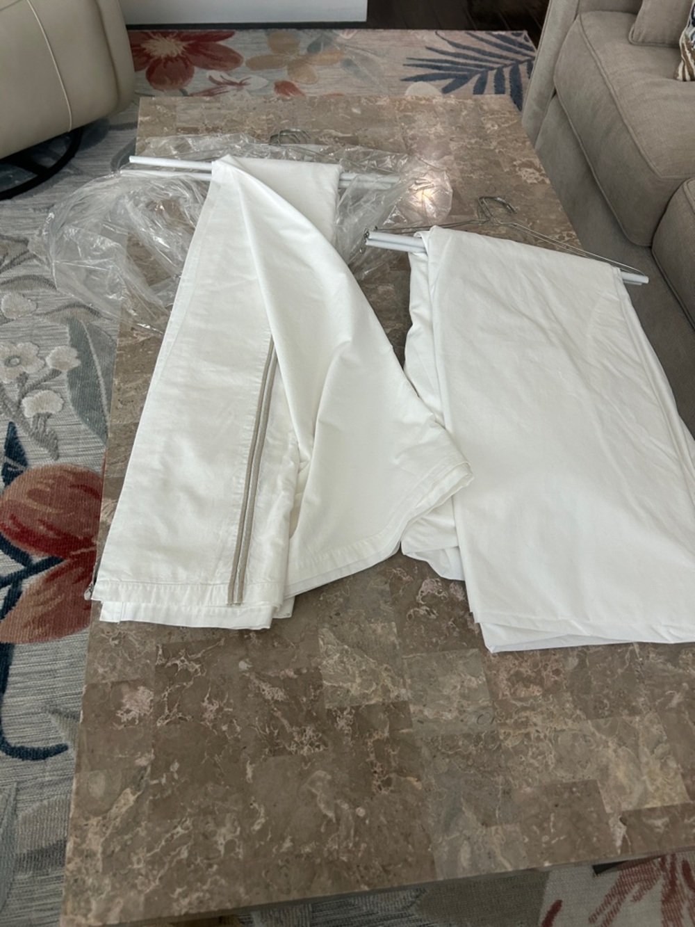 Restoration Hardware White Bedding Panels (Pair)